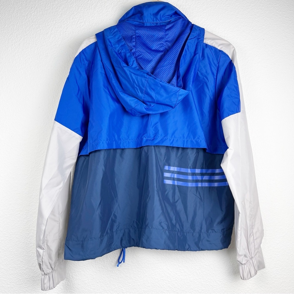 ADIDAS Woven Shell Jacket Windbreaker Size Large Blue - Picture 5 of 8